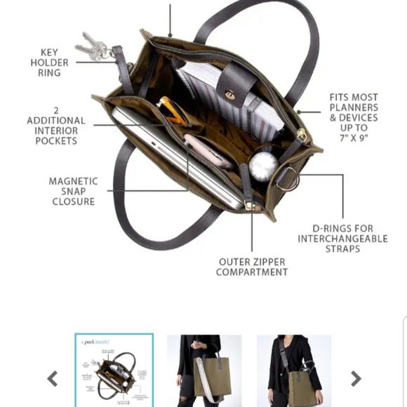 Erin Condren Canvas Tote Planner Crossbody Bag - Picture 8 of 12